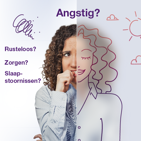 Angstig kijkende vrouw